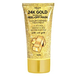 AZURE 24K Gold Firming Peel Off Face Mask- Anti Aging, Lifting, Illuminating & Revitalizing – Removes Blackheads, Dirt & Oils – With Hyaluronic Acid and Collagen – Skin Care Made in Korea – 150mL