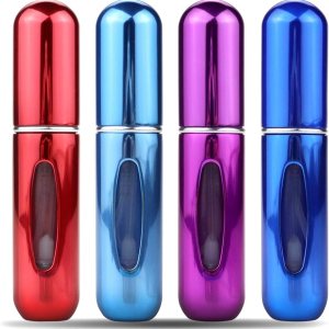 Portable Mini Refillable Perfume Atomizer Bottle,Atomizer Perfume Bottle,Refillable Perfume Spray, Scent Pump Case, Perfume Atomizer Refillable Travel 4 Pcs Pack of 5ml