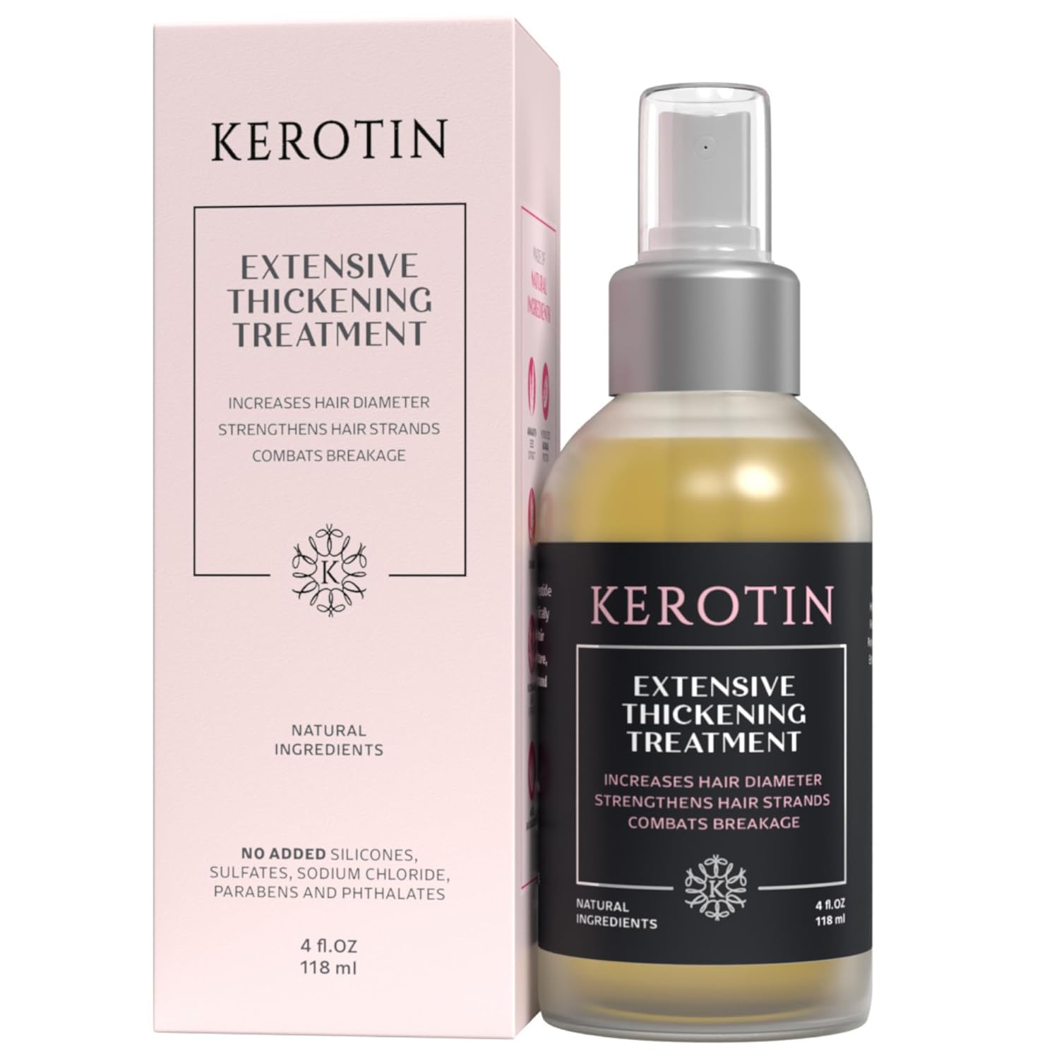 Kerotin Hair Thickening Spray with Keratin for Fine & Thin Hair Growth in Women, Heat Protectant, Repair Mist for Volume, Body & Shine, Diameter Booster, Natural, Sulfate & Cruelty Free, Made in USA Kerotin Hair Thickening Spray with Keratin for Fine & Thin Hair Growth in Women, Heat Protectant, Repair Mist for Volume, Body & Shine, Diameter Booster, Natural, Sulfate & Cruelty Free, Made in USA