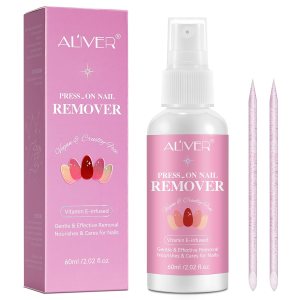 Press On Nail Remover, 60ML Gentle Nail Glue Remover, Easy Remove for False Nails, Odorless, No Acetone, Not for Uv Gel Glue or Gel Nail Polish
