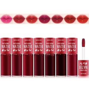 7 Colors Lip Tint Stain Set, Watery Lip Stain Mini Liquid Matte Lipstick, Korean Lip Gloss Moisturizing, Multi-Use Lip and Cheek Tint, Long lasting Non-Stick Cup Waterproof,High Pigment, Vivid Color