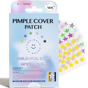 Star Pimple Patches – Hydrocolloid Acne Pimple Patches for Covering Zits and Blemishes, Cute Spot Stickers Skincare Acne Absorbing Cover Patch for Face and Skin, 12mm (6 Colors 144 Dots)