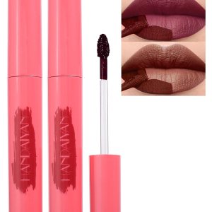 2 PCS Long-Lasting Peel Off Matte Lip Tint, Non-Stick & Waterproof Formula, Tattoo-Like Finish, Tinted Lip Stain for All-Day Wear