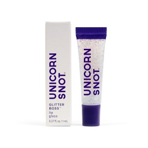 UNICORN SNOT Glitter Lip Gloss – Long-Lasting Sparkly Lip Shine – Vegan & Cruelty Free Non-Sticky Formula – Lip Gloss for Festivals, Pride Accessories – High-Shine Lip Gloss, Sparkly Clear, Disco