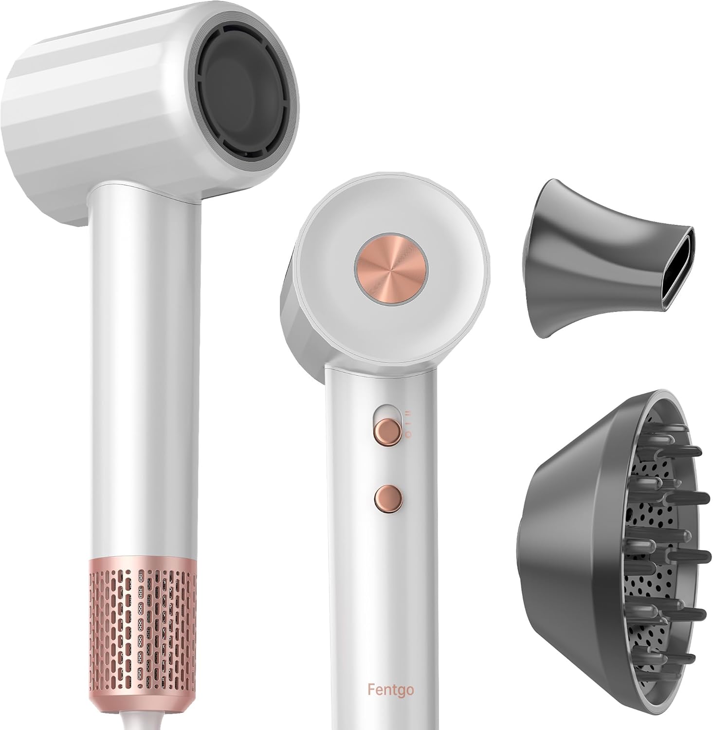 High Speed Ionic Hair Dryer with Diffuser, Professonal Blow Dryer 110,000 RPM Brushless Motor for Fast Drying, 1500W 4Temps /2Speeds, Thermo-Control Hairdryer for Women Home Travel (White) High Speed Ionic Hair Dryer with Diffuser, Professonal Blow Dryer 110,000 RPM Brushless Motor for Fast Drying, 1500W 4Temps /2Speeds, Thermo-Control Hairdryer for Women Home Travel (White)