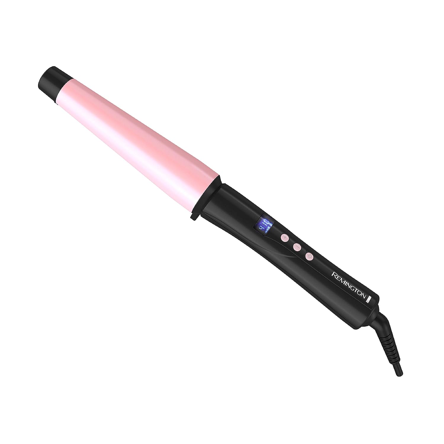 Remington CI9538 Pro 1″-1.5″ Pearl Ceramic Conical Curling Wand, Digital Controls + 10 Heat Settings, Black/Pink Remington CI9538 Pro 1″-1.5″ Pearl Ceramic Conical Curling Wand, Digital Controls + 10 Heat Settings, Black/Pink