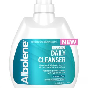 Albolene Daily Face Wash, Moisturizing Face Cleanser and Makeup Remover with Hyaluronic Acid, 10 fl oz