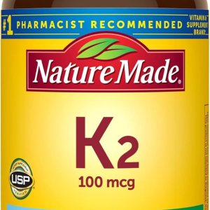 Nature Made Vitamin K2 100 mcg, Healthy Bone Supplements, 30 Softgels, 30 Day Supply
