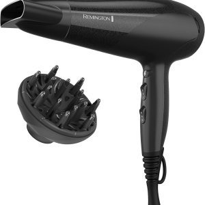 Remington Damage Protection Hair Dryer with Ceramic + Ionic + Tourmaline Technology, Black, 3 Piece Set