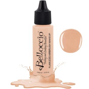 Belloccio’s Professional Cosmetic Airbrush Makeup Foundation 1/2oz Bottle: Blanc- Light with Yellow Undertones