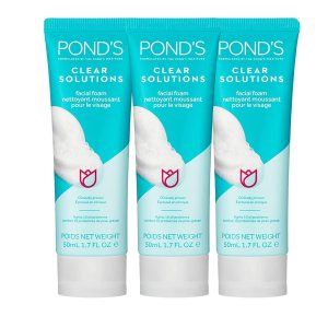 Pond’s Clear Solution, Foaming Face Wash, Removes Excess Oil, Face Cleanser, 1.7 Fl Oz (Pack of 3)