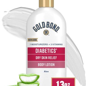 Gold Bond Diabetics’ Dry Skin Relief Body Lotion, 13 oz., With Aloe to Moisturize & Soothe