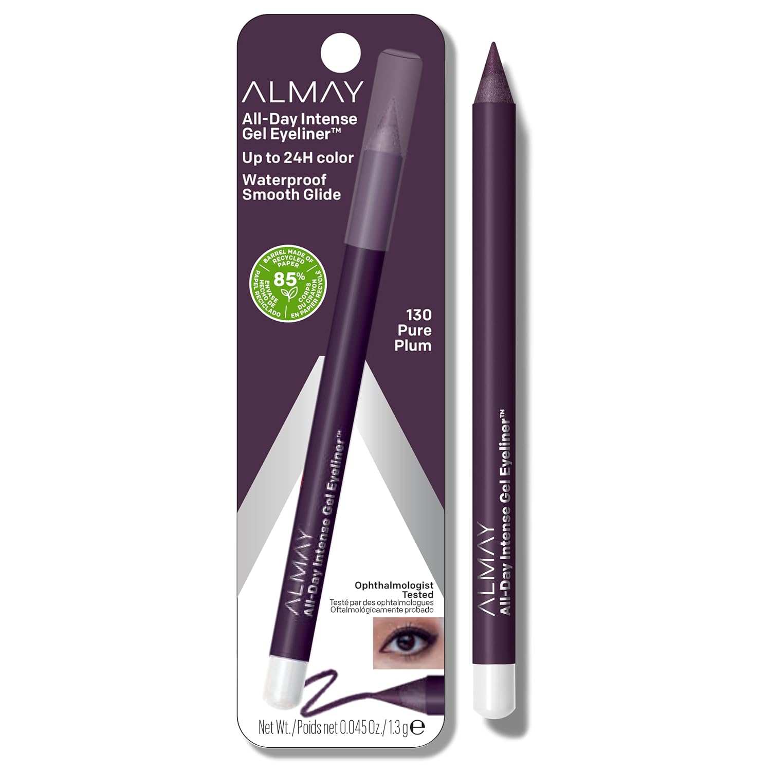 Almay Gel Eyeliner, Waterproof, Fade-Proof Eye Makeup, Easy-to-Sharpen Liner Pencil, 130 Pure Plum, 0.045 Oz Almay Gel Eyeliner, Waterproof, Fade-Proof Eye Makeup, Easy-to-Sharpen Liner Pencil, 130 Pure Plum, 0.045 Oz
