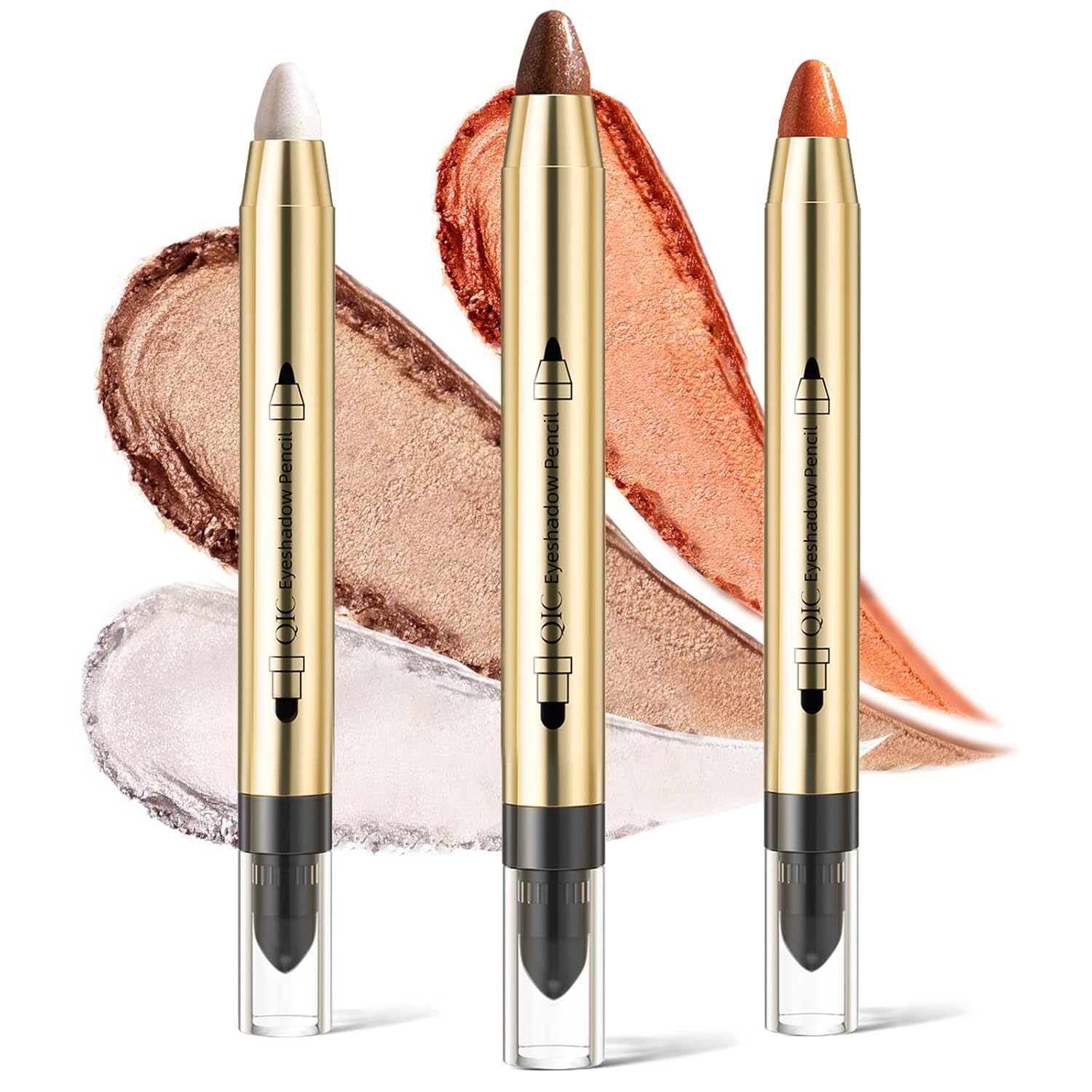 3Pcs Eyeshadow Stick Set,Shimmer Neutral Cream Eyeshadow Pencil Crayon Eye Brightener Stick White Orange Brown Metallic Eyeshadow Sticks,Waterproof & Long Lasting Eye Shadow and Highlighter Eye Makeup 3Pcs Eyeshadow Stick Set,Shimmer Neutral Cream Eyeshadow Pencil Crayon Eye Brightener Stick White Orange Brown Metallic Eyeshadow Sticks,Waterproof & Long Lasting Eye Shadow and Highlighter Eye Makeup