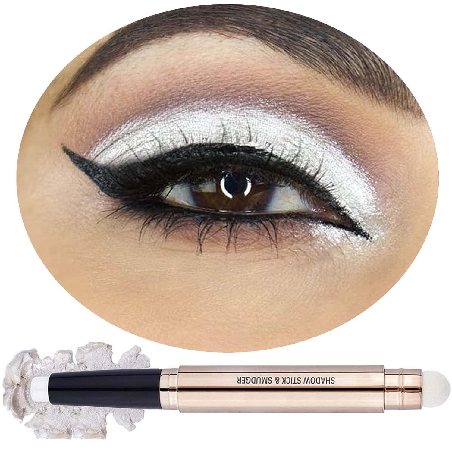 White Eyeshadow Stick Makeup,Cream Shimmer Smooth Glitter Eye Shadow Pencil Base Primer Palette, Waterproof Long Lasting EyeShadow Pen White Liner, Highlighter Stick Multi-Dimensional Eyes Look White Eyeshadow Stick Makeup,Cream Shimmer Smooth Glitter Eye Shadow Pencil Base Primer Palette, Waterproof Long Lasting EyeShadow Pen White Liner, Highlighter Stick Multi-Dimensional Eyes Look