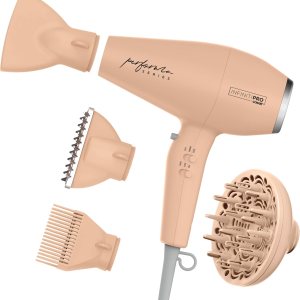 INFINITIPRO BY CONAIR Performa Series Hair Dryer with Diffuser plus 3 Other Attachments | Blow Dryer with Professional Performance Motor | Blush Pink