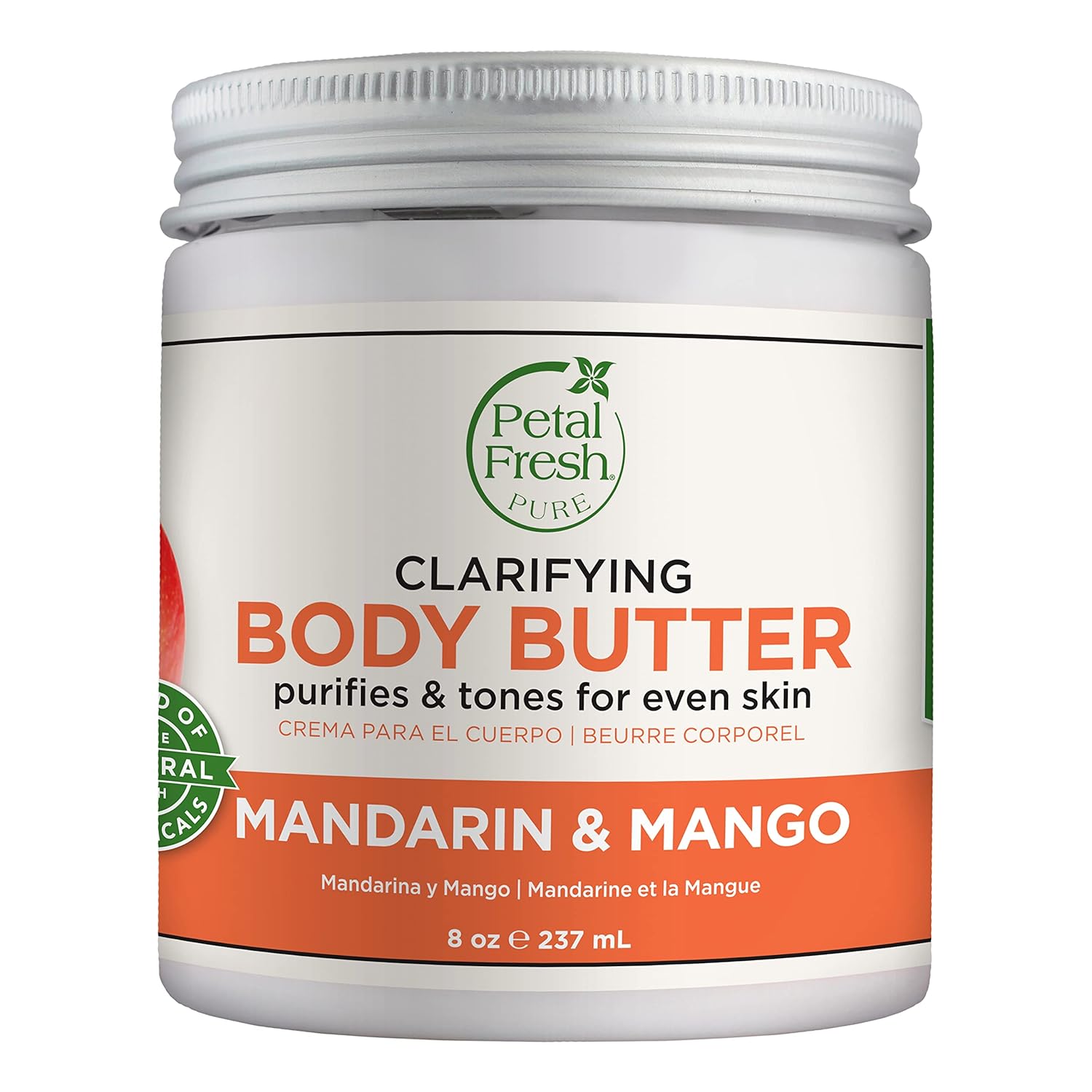 Petal Fresh Pure Clarifying Mandarin & Mango Body Butter, Organic Coconut Oil, Argan Oil, Shea Butter, Purifying and Toning, For All Skin Tupes, Natural Ingredients, Vegan and Cruelty Free, 8 oz Petal Fresh Pure Clarifying Mandarin & Mango Body Butter, Organic Coconut Oil, Argan Oil, Shea Butter, Purifying and Toning, For All Skin Tupes, Natural Ingredients, Vegan and Cruelty Free, 8 oz