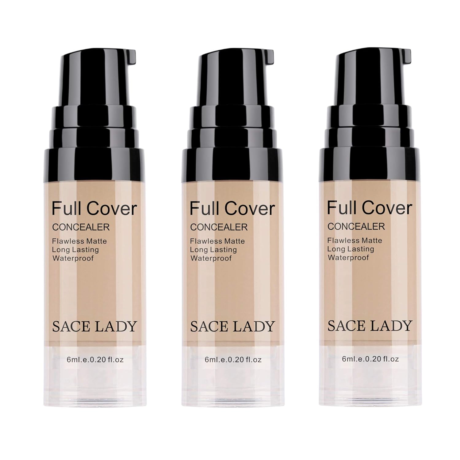 3 Pack Pro Full Cover Liquid Concealer, Waterproof Smooth Matte Flawless Finish Creamy Concealer Foundation for Eye Dark Circles Spot Face Concealer Makeup, Size: 3×6ml/0.20Fl Oz, Light Natural 3 Pack Pro Full Cover Liquid Concealer, Waterproof Smooth Matte Flawless Finish Creamy Concealer Foundation for Eye Dark Circles Spot Face Concealer Makeup, Size: 3×6ml/0.20Fl Oz, Light Natural