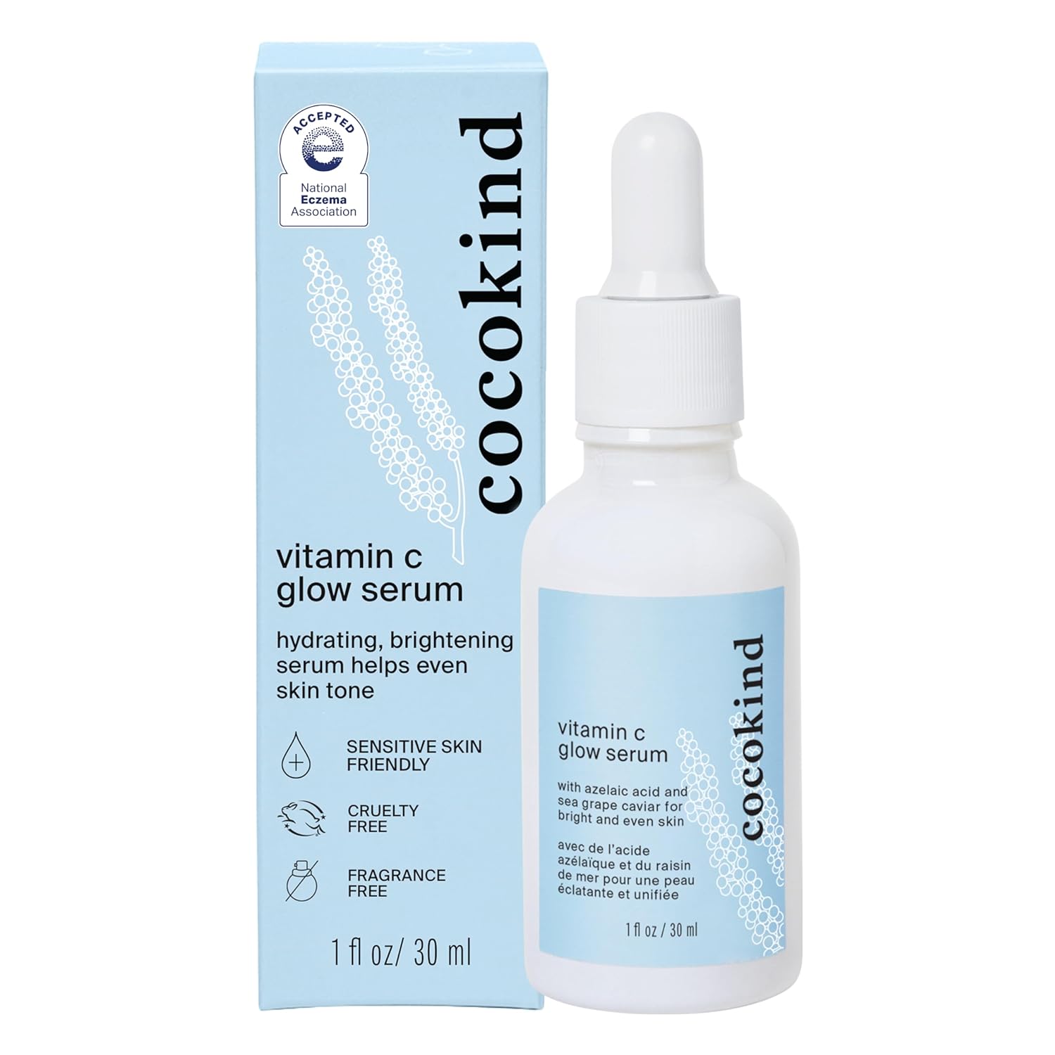 Cocokind Vitamin C Glow Serum with Azelaic Acid and Sea Grape Caviar for Bright and Even Skin, 1 Fl Oz Cocokind Vitamin C Glow Serum with Azelaic Acid and Sea Grape Caviar for Bright and Even Skin, 1 Fl Oz
