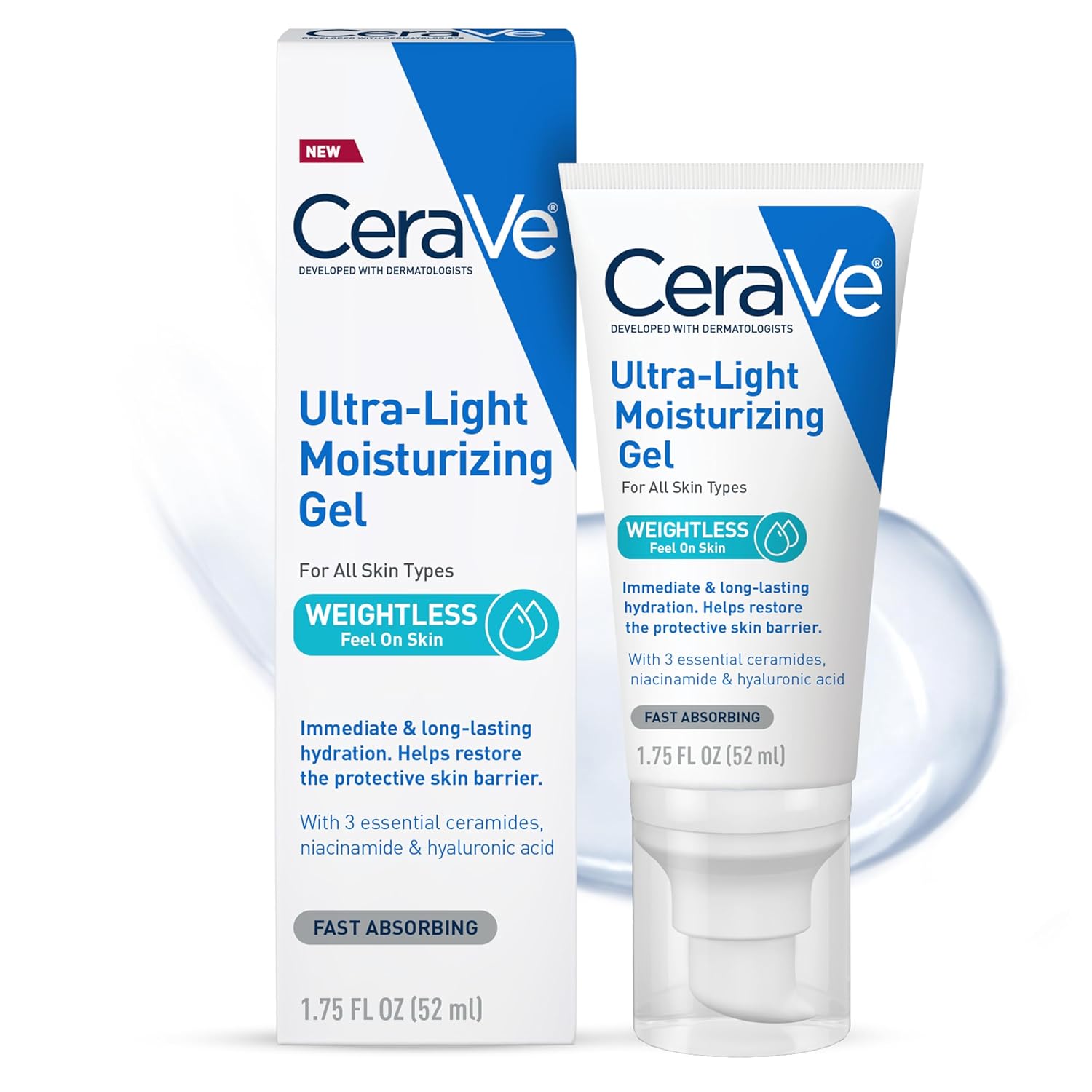 CeraVe Ultra-Light Moisturizing Gel | Hydrating Gel Face Moisturizer with Ceramides, Niacinamide, Hyaluronic Acid | Fragrance Free | Oil-Free | Weightless Mattifying Moisturizer | 1.75 FL Oz CeraVe Ultra-Light Moisturizing Gel | Hydrating Gel Face Moisturizer with Ceramides, Niacinamide, Hyaluronic Acid | Fragrance Free | Oil-Free | Weightless Mattifying Moisturizer | 1.75 FL Oz