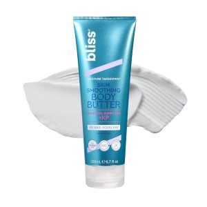 Bliss Body Butter Texture Takedown Skin Smoothing Lotion – Keratosis Pilaris KP – 6.7 Fl Oz – For Rough, Bumpy Skin – 10% AHA + Squalane + Shea Butter – Clean – Vegan & Cruelty-Free