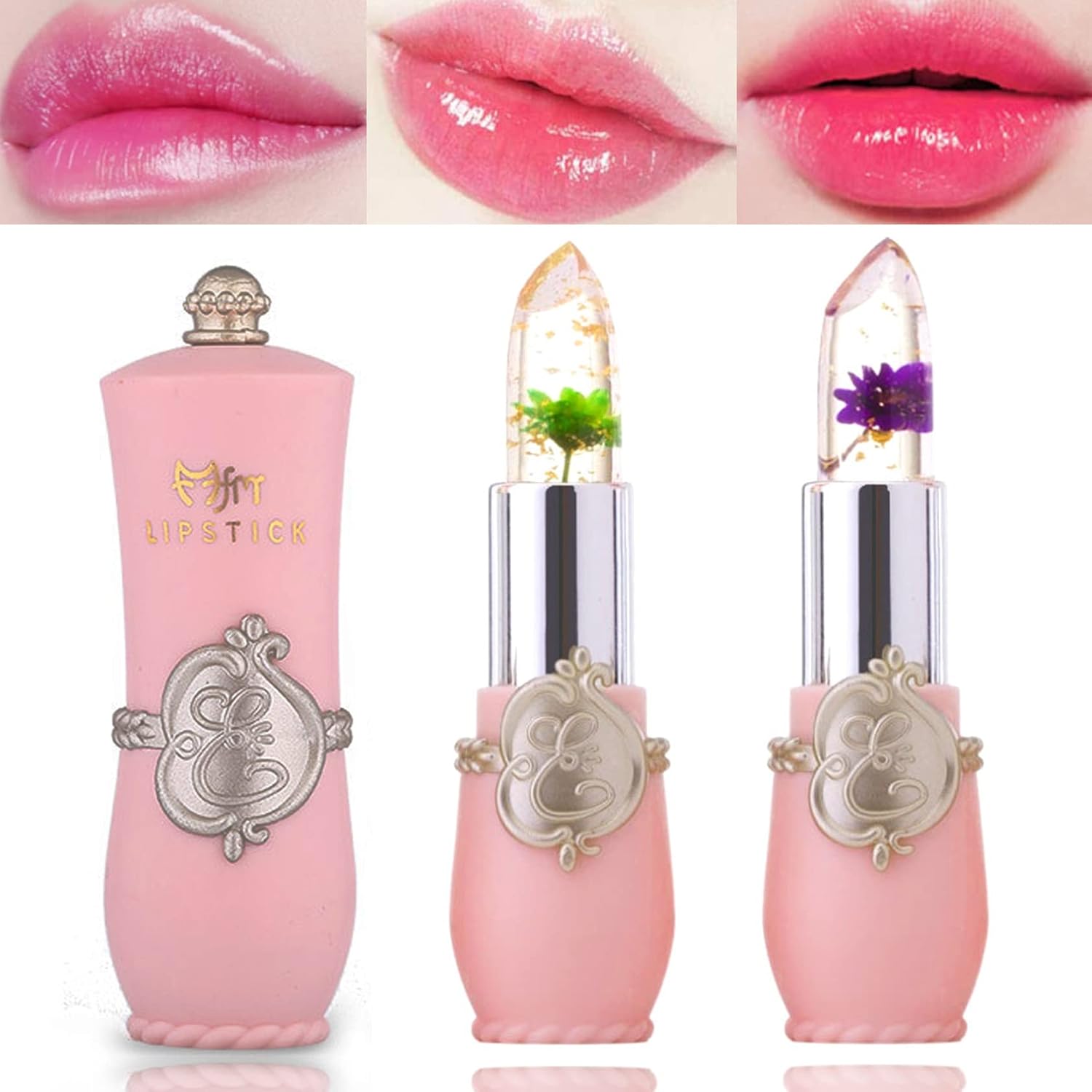 2 Pack Crystal Flower Jelly Lipstick,Magic Color Changing Lipstick,PH Clear Temperature Color Changing Lip Gloss,Lip Balm,Long Lasting Nourishing Moisturizing Lip Stick Set(Set C) 2 Pack Crystal Flower Jelly Lipstick,Magic Color Changing Lipstick,PH Clear Temperature Color Changing Lip Gloss,Lip Balm,Long Lasting Nourishing Moisturizing Lip Stick Set(Set C)