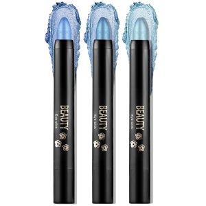 Boobeen 3PCS Cream Eyeshadow Pencil Crayon Waterproof Eyeshadow Brightener Stick Shimmer Eyeshadow Pen Create Glitter Eye Makeup, Easy to Use