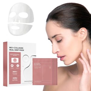 Bio-Collagen Real Deep Mask, Deep Collagen Lifting Mask, Overnight Hydrogel Mask, Anti Wrinkle Moisturizing Face Mask, Smooth & Tight Skin (4pcs)