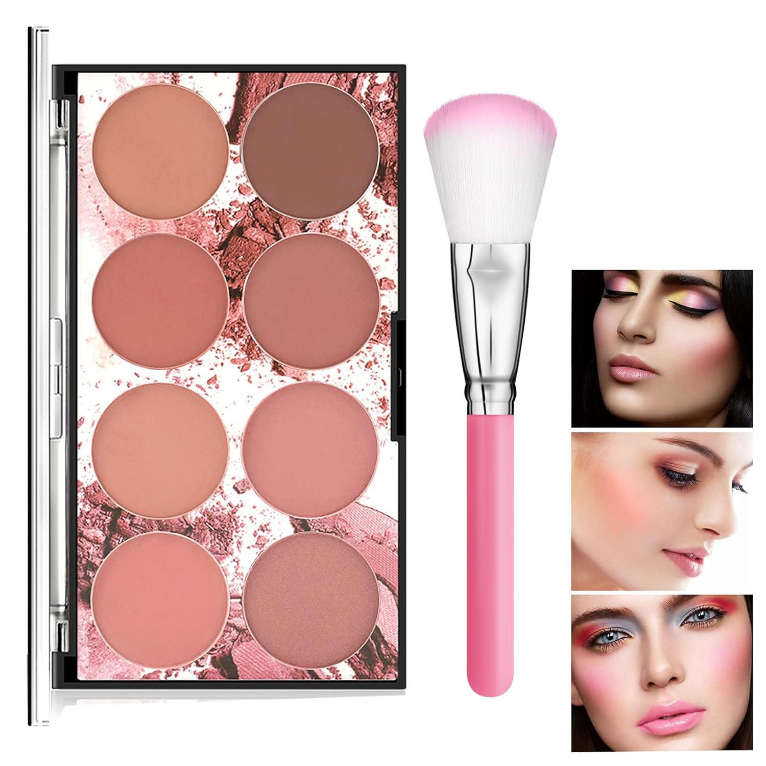 Makeup 8 Color Blush Palette, Contour and Highlight Matte Blush Powder Bright Shimmer Cosmetics Blusher Light Face Blush Palette with Blush Brush Makeup 8 Color Blush Palette, Contour and Highlight Matte Blush Powder Bright Shimmer Cosmetics Blusher Light Face Blush Palette with Blush Brush