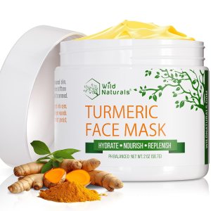 Turmeric Face Mask – Clay Mask with Turmeric for Men & Women – Gentle and Soothing Clay Mask for Face – Clay Face Mask for Acne Breakout & Dark Spots – Natural Tumeric Face Mask Clay with Vitamin E