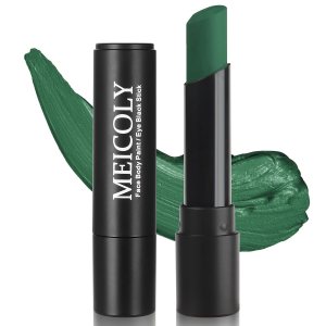 MEICOLY Green Eye Black Baseball/Softball/Football/Lacrosse,Easy To Color Sports Eye Stick Eye Black Stick,Long Lasting Halloween Face Paint Cosplay Makeup,Natural Cream Eyeshadow Stick