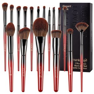 Professional Makeup Brush Set(17Pcs), Premium Gradient Color Wooden Handle Makeup Brushes, High Elasticity Comfortable Bristles Makeup Brush Set for Makeup Beginners and Lovers.