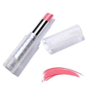 UNDONE BEAUTY Light on Lip Reflecting, Amplifying Lipstick with Sheer, Buildable, Hydrating Color and Aloe, Coconut & Volume Enhancing Pigment – Vegan and Paraben & Cruelty Free – Coral Pop