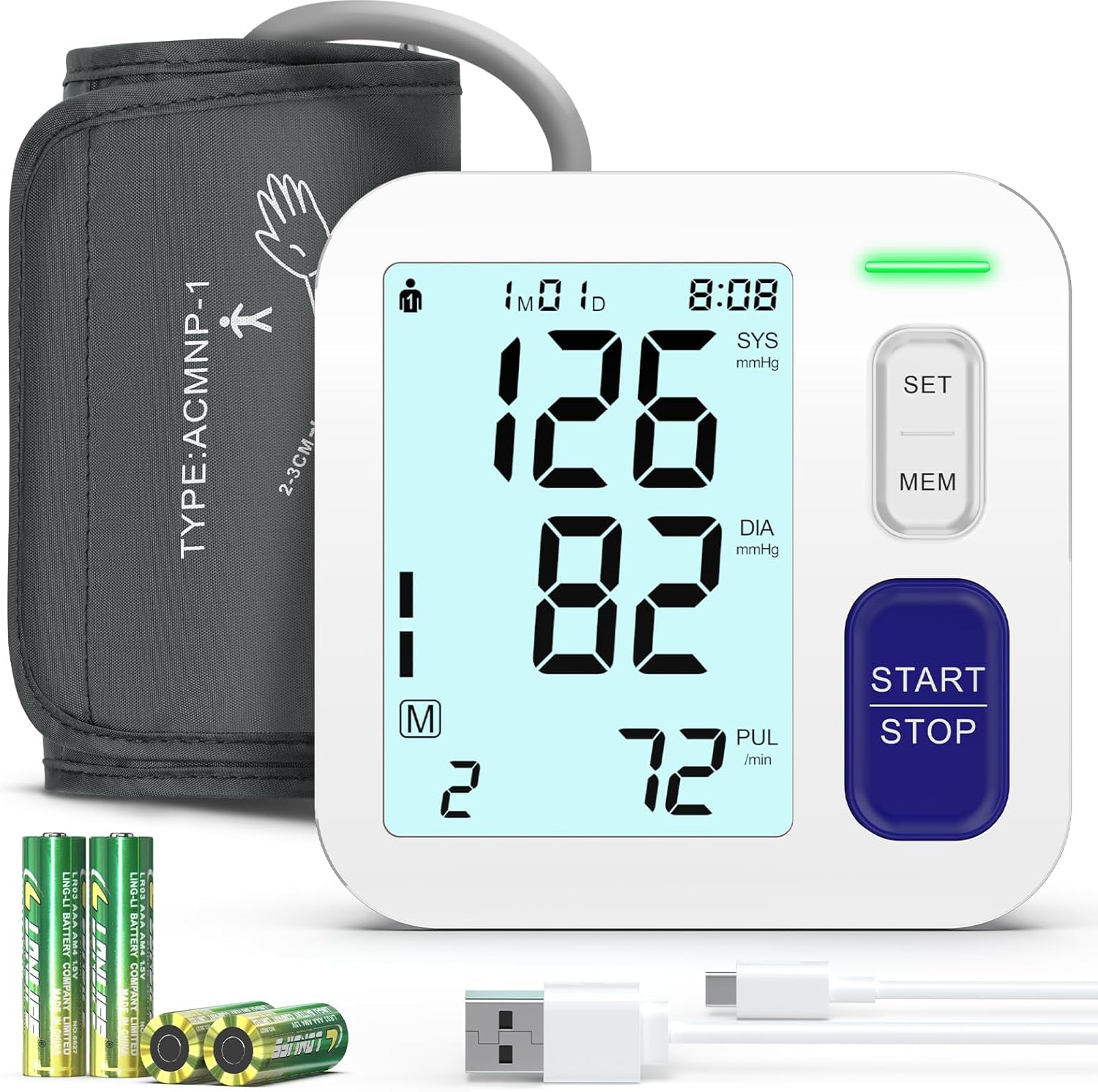 Upper Arm Blood Pressure Monitor – Large BP Cuff 9-17 Inches, Automatic Digital BP Machine for Home Use with Backlit LCD, Dual-User Mode, Pulse Rate Meter, 3-Color Hypertation Indicator Upper Arm Blood Pressure Monitor – Large BP Cuff 9-17 Inches, Automatic Digital BP Machine for Home Use with Backlit LCD, Dual-User Mode, Pulse Rate Meter, 3-Color Hypertation Indicator