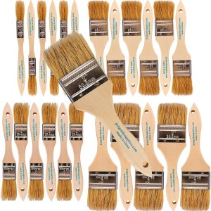 Vermeer Chip Paint Brushes – 24-Pack Chip Brushes in Assorted Sizes for Paints, Stains, Varnishes, Glues, & Gesso – Home Improvement – Interior & Exterior Use