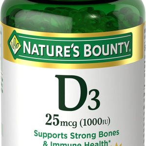 Nature’s Bounty Vitamin D3 1000 IU Softgels, Immune Support, Promotes Healthy Bones, 350 Ct