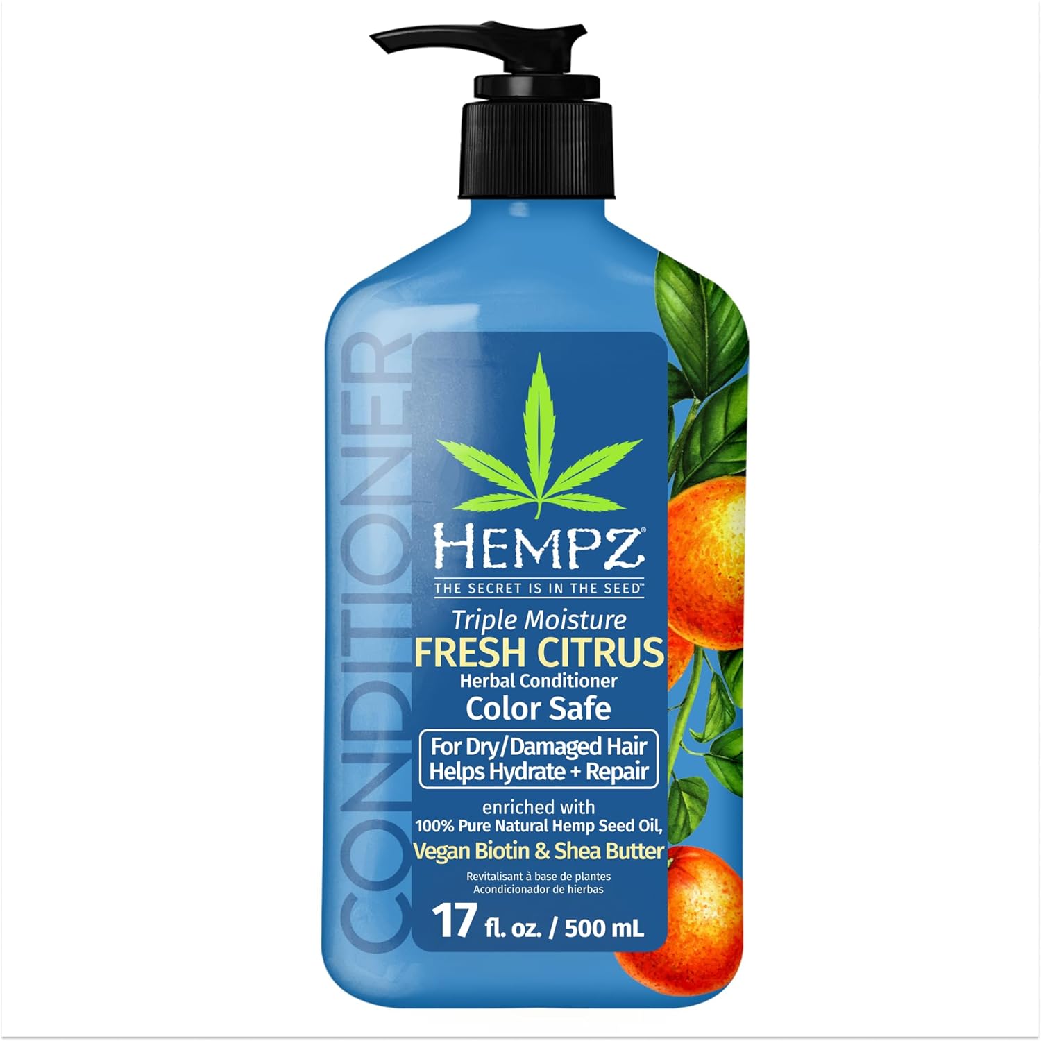 Hempz Biotin Conditioner – Triple Moisture Fresh Citrus – Peach & Grapefruit – For Growth & Strengthening of Dry, Damaged and Color Treated Hair, Hydrating, Softening, Moisturizing – 17 Fl OZ Hempz Biotin Conditioner – Triple Moisture Fresh Citrus – Peach & Grapefruit – For Growth & Strengthening of Dry, Damaged and Color Treated Hair, Hydrating, Softening, Moisturizing – 17 Fl OZ