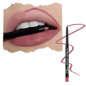 Runway Rogue Designer Liner Lip Pencil, Matte Cool Berry-Rose Lip-Liner Pencil and Lip-Liner Sharpener, ‘Camera Ready’