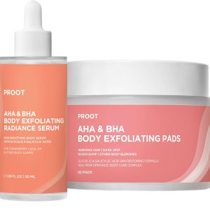 Strawberry Legs Exfoliating Body Serum + Ingrown Hair Pads Bundle | Exfoliating Body Serum and Cotton Pads for KP Bumps, Strawberry Skin, Ingrown Hairs, Butt Acne and Other Body Blemishes