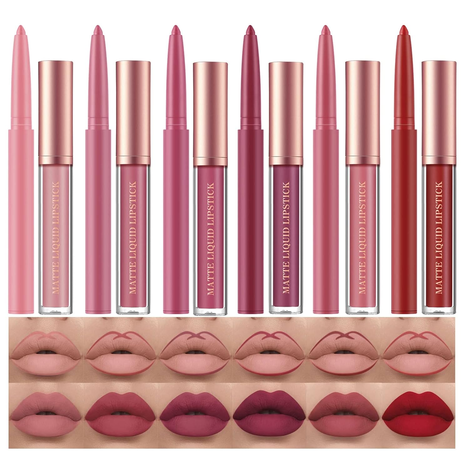 BestLand 12Pcs Matte Liquid Lipstick + Lip Liner Pens Set, One Step Lips Makeup Sets Pigment Velvety Nude Lip Stain Waterproof Long Wear Lip Gloss Make up Gift Set (Set B) BestLand 12Pcs Matte Liquid Lipstick + Lip Liner Pens Set, One Step Lips Makeup Sets Pigment Velvety Nude Lip Stain Waterproof Long Wear Lip Gloss Make up Gift Set (Set B)