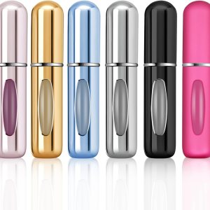 Portable Perfume Travel Refillable Bottle, Travel Size Cologne Atomizer Dispenser, Pocket Purse Perfume On The Go Container, Spray Bottles For Traveling 5ml (6 Pack)