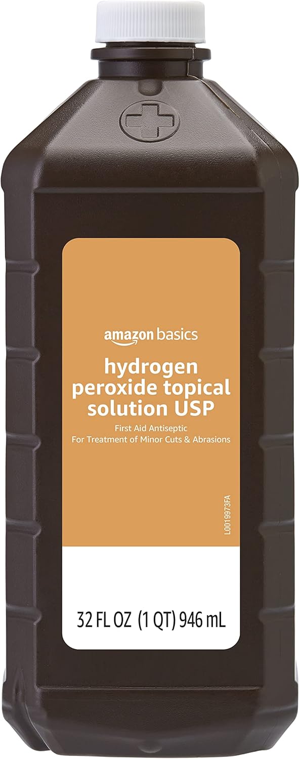 Amazon Basics Hydrogen Peroxide Topical Solution USP, 32 Fl Oz, Pack of 1 Amazon Basics Hydrogen Peroxide Topical Solution USP, 32 Fl Oz, Pack of 1