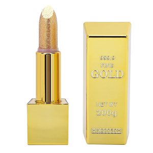 FILFEEL Gold Bar Lipstick, Waterproof Long Lasting Moisturizing Smooth Lip Makeup Cosmetics with Metallic Gold Shimmers(# 6)