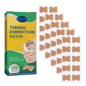 Portable Ingrown Toenail Treatment, 50 Pcs No Glue Breathable Corrector Patch, nail correction patches, Not easy to fall off, quick repair Ingrown Nail Treatment Tool(Green box)