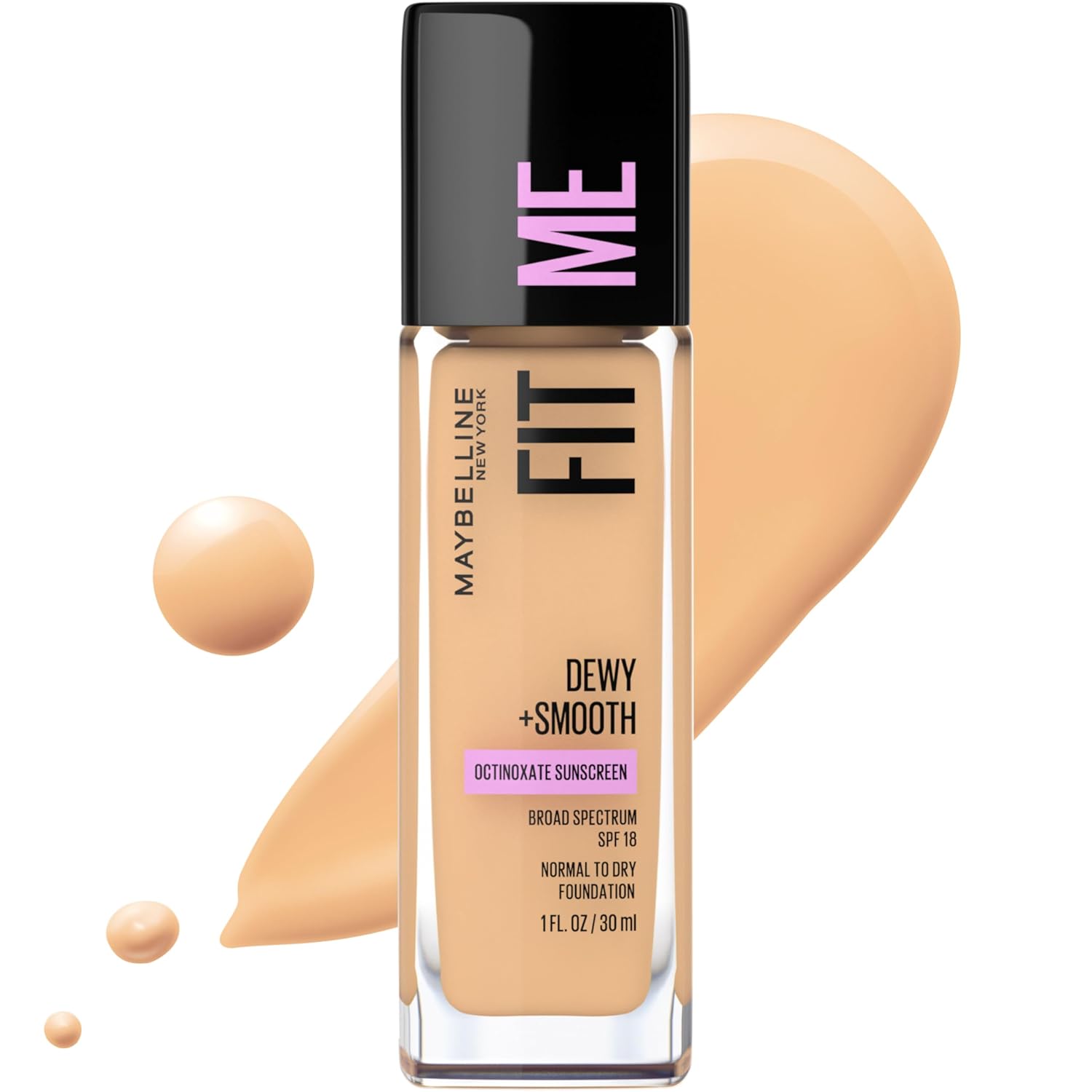 Maybelline Fit Me Dewy + Smooth Liquid Foundation Makeup, Natural Beige, 1 Count (Packaging May Vary) Maybelline Fit Me Dewy + Smooth Liquid Foundation Makeup, Natural Beige, 1 Count (Packaging May Vary)
