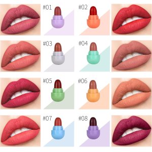 8 Colors Mini Matte Lipstick Set, Lipstick Capsules, Mini Capsule Tubes,Waterproof, Long Lasting, 24 Hour Wear, Cute Mini Lipstick for Girls and Women