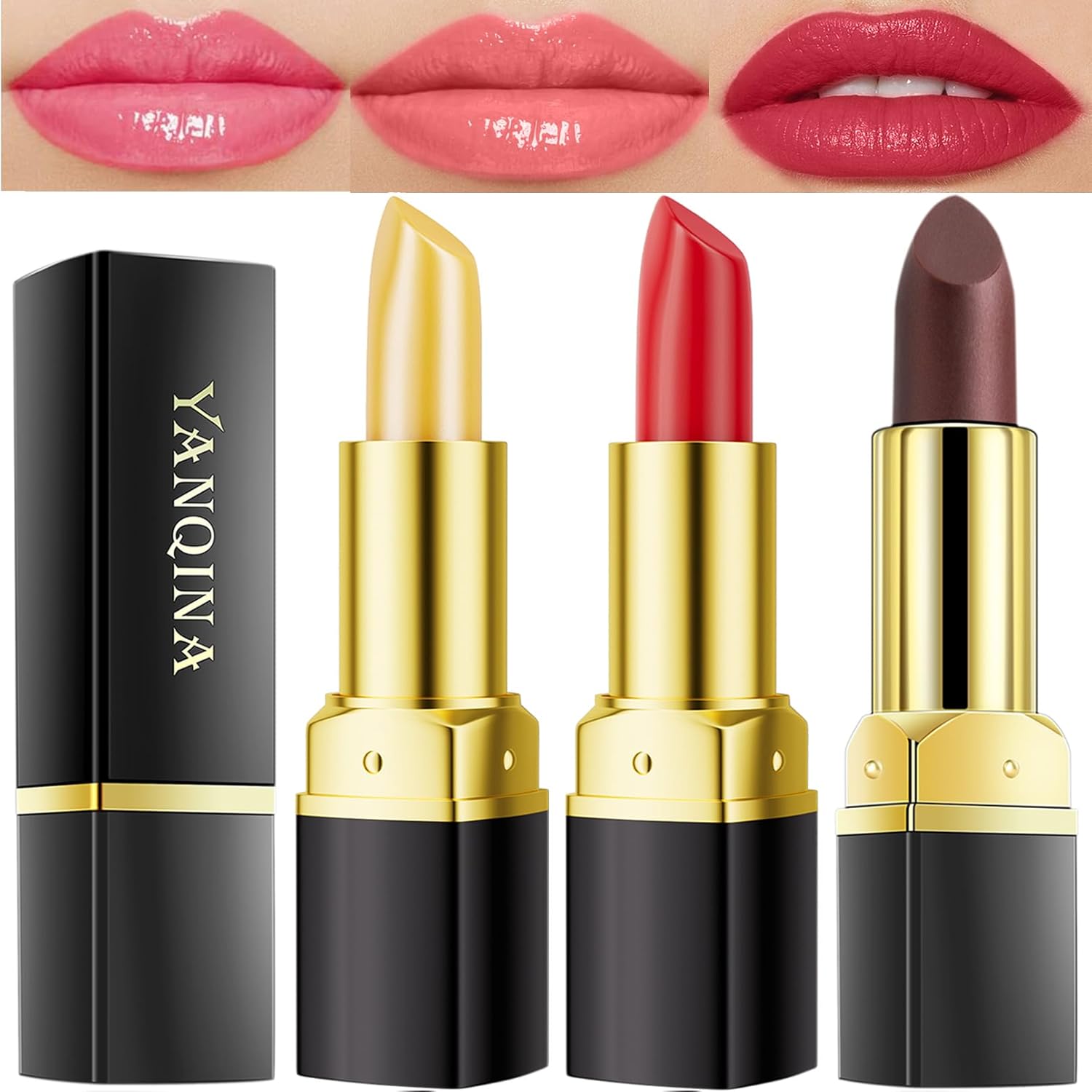 3 Pcs Lip Balm Lipstick, YACAISI Color Changing Lipstick,Lip Stain Long Lasting Waterproof,Long Lasting Nutritious Lip Balm Lips Moisturizer Lipstick For Women(Black Rose,Carrot,Red Cherry) 3 Pcs Lip Balm Lipstick, YACAISI Color Changing Lipstick,Lip Stain Long Lasting Waterproof,Long Lasting Nutritious Lip Balm Lips Moisturizer Lipstick For Women(Black Rose,Carrot,Red Cherry)