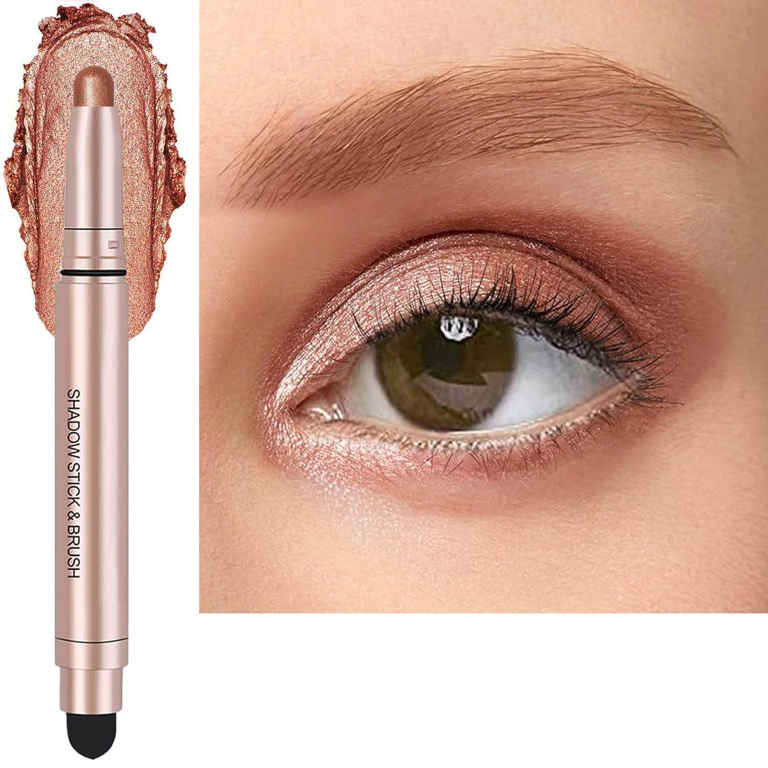 Eyeshadow Stick Rose Gold, Cream Shimmer Eyeshadow Pencil Makeup, High Pigment Long Lasting Waterproof Eye Shadow Pen, Hypoallergenic Eye Highlighter Stick Create Multi-Dimensional Eyes Look 05# Eyeshadow Stick Rose Gold, Cream Shimmer Eyeshadow Pencil Makeup, High Pigment Long Lasting Waterproof Eye Shadow Pen, Hypoallergenic Eye Highlighter Stick Create Multi-Dimensional Eyes Look 05#