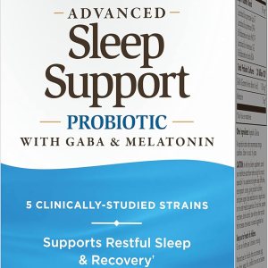 Solgar Advanced Sleep Support Probiotic with GABA & Melatonin, 30 Vegan Capsules – 30 Billion CFU – 5 Clinically-Studied Strains – Support for Restful Sleep & Recovery – Non-GMO & Vegan, 30 Servings