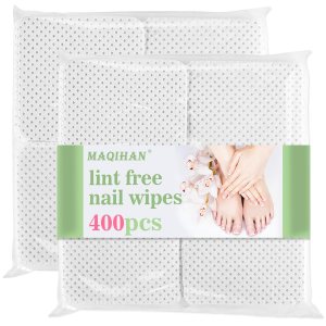 400 Lint Free Nail Wipes – White Acetone Nail Polish Remover Wipes Lint Free Nail Wipes Pads Gel Nails No Lint Nail Glue Wipes Eyelash Extensions Toallitas Para Uñas Sin Pelusa Nail Supplies